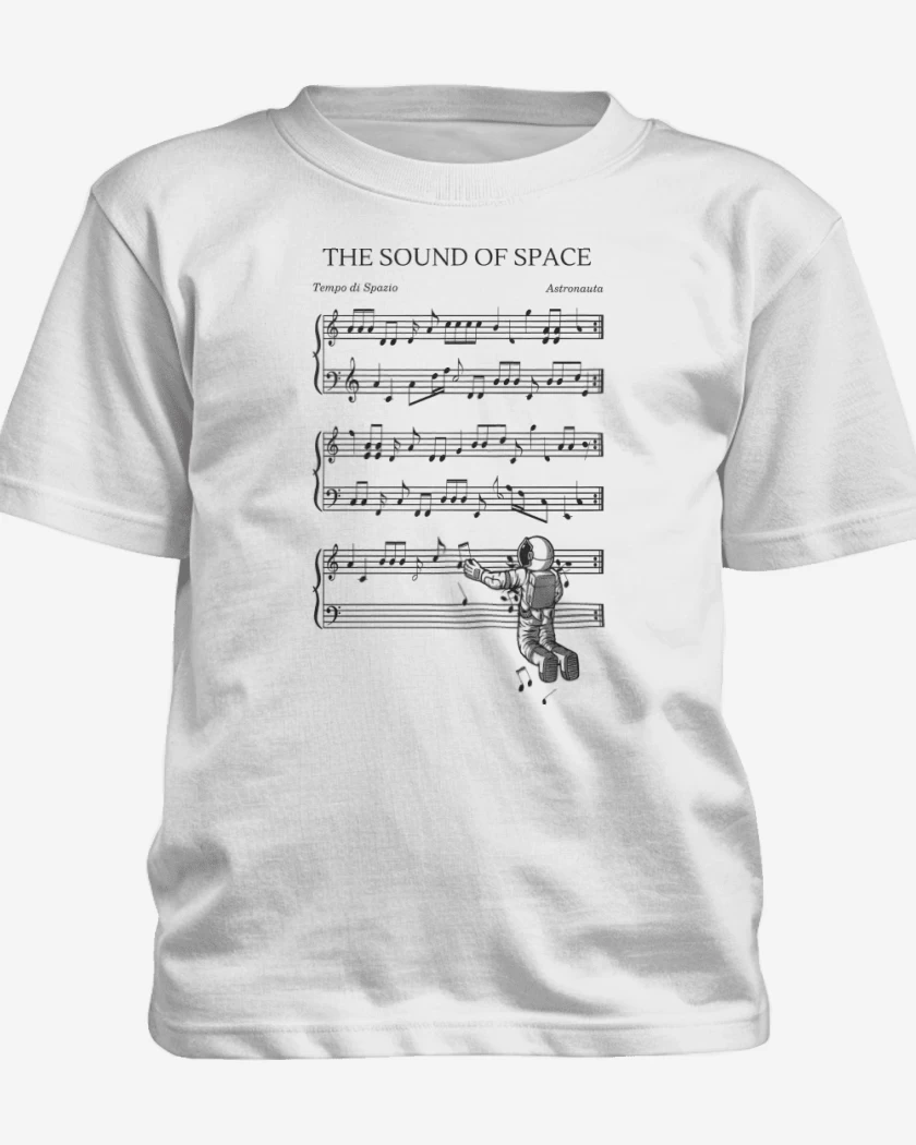 Polera de niño Blanco de Sonido del Espacio