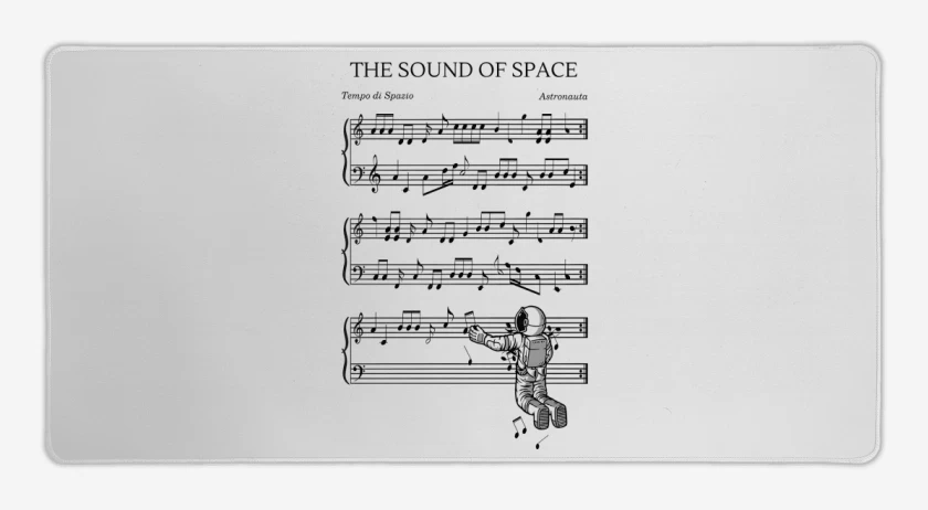Mouse pad Gamer Blanco de Sonido del Espacio