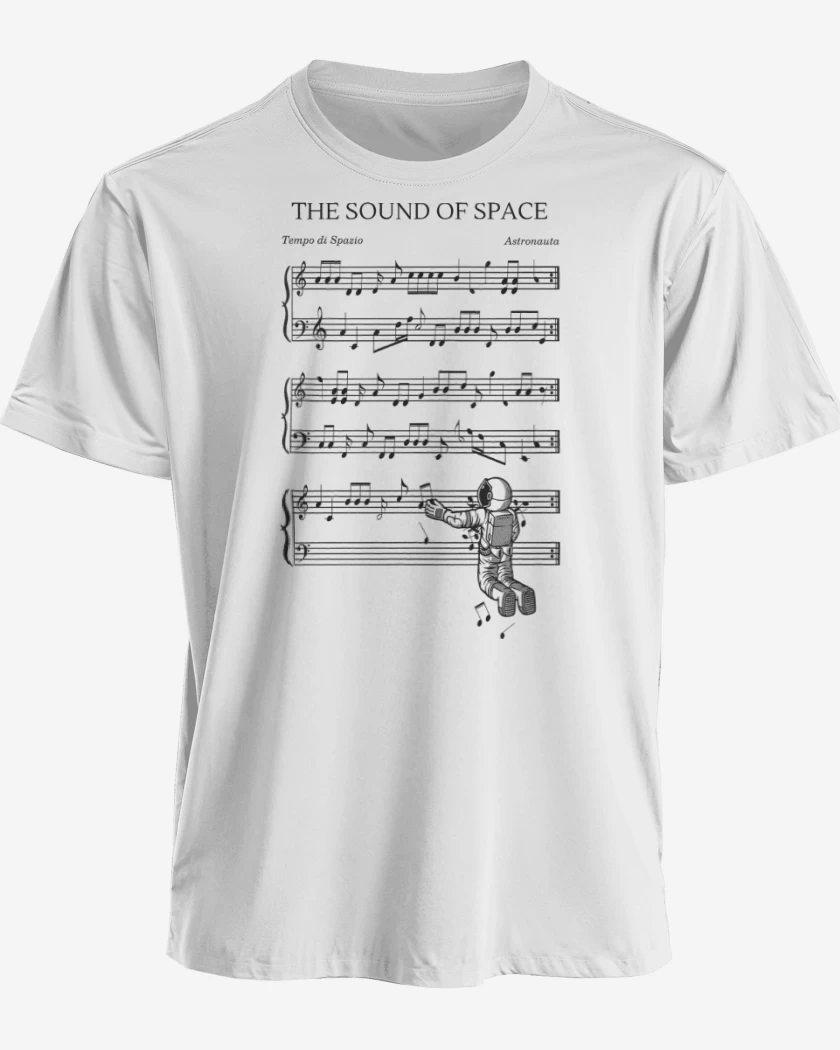 Polera premium Blanco de Sonido del Espacio