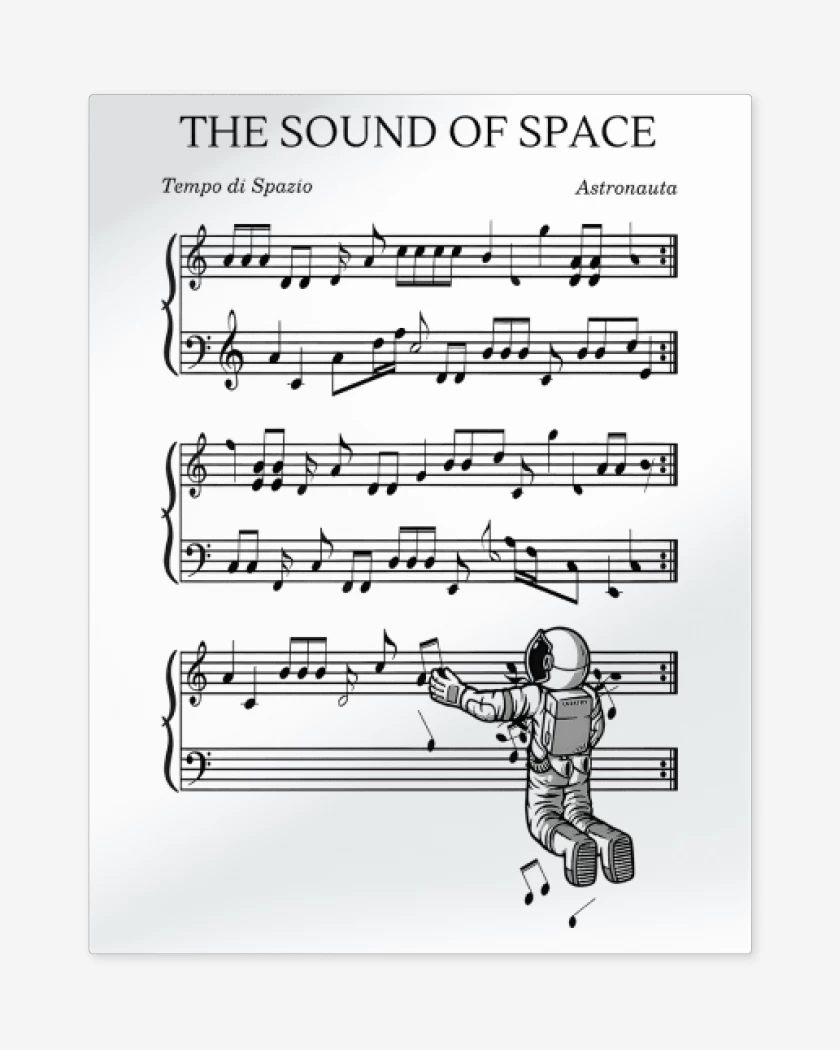Print metalico Blanco de Sonido del Espacio