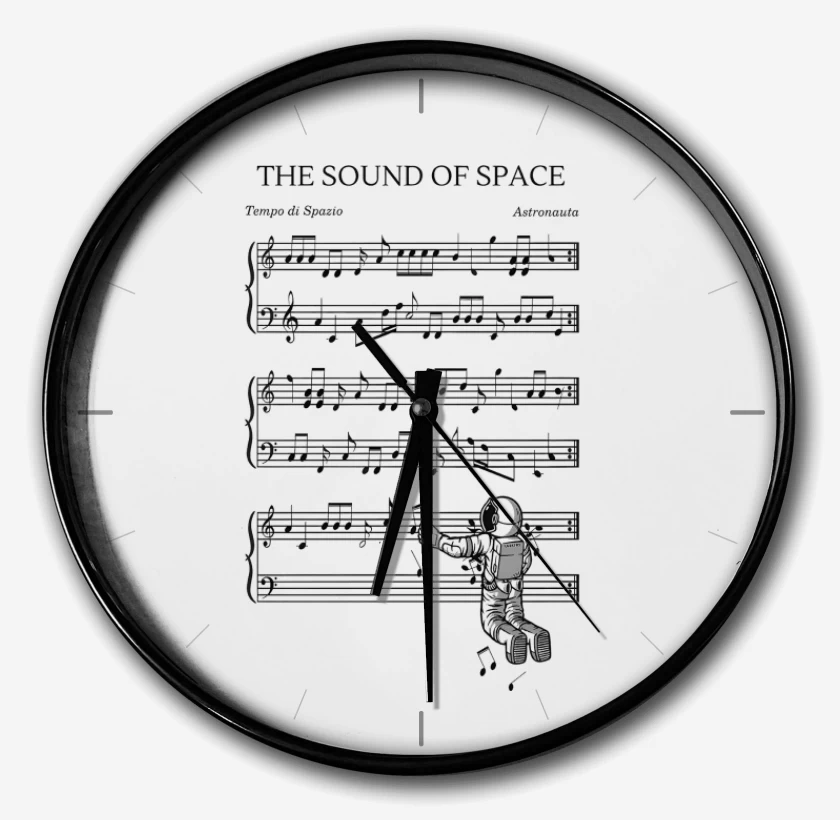 Reloj Blanco de Sonido del Espacio