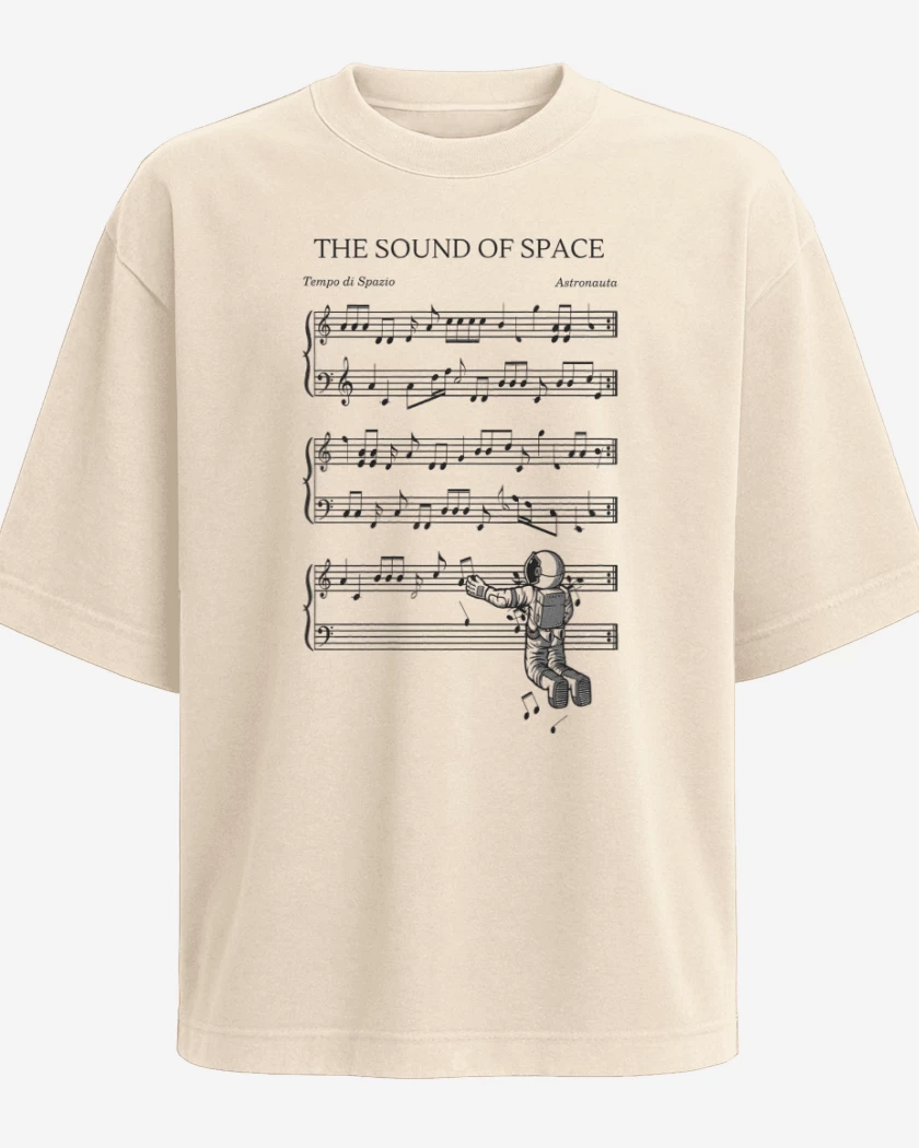 Polera Oversize Beige de Sonido del Espacio
