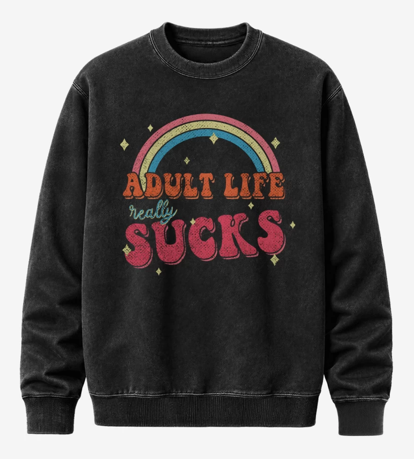 Poleron Polo Acid Wash Negro de Adult Life