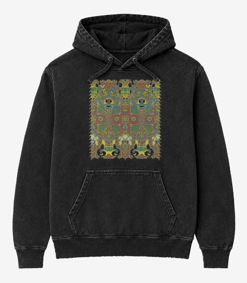 Poleron Canguro Acid Wash Negro de Butterfly 3000