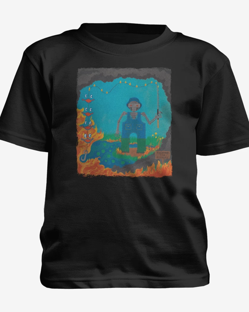 Polera de niño Negro de Fishing for Fishies