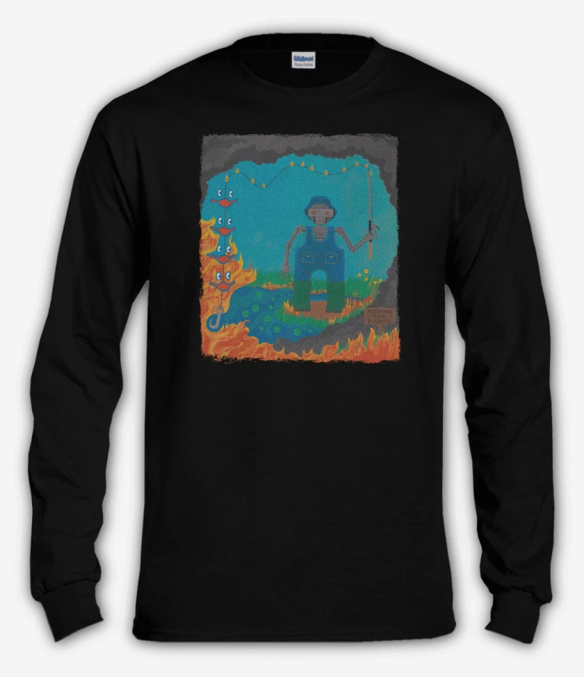 Polera manga larga Negro de Fishing for Fishies