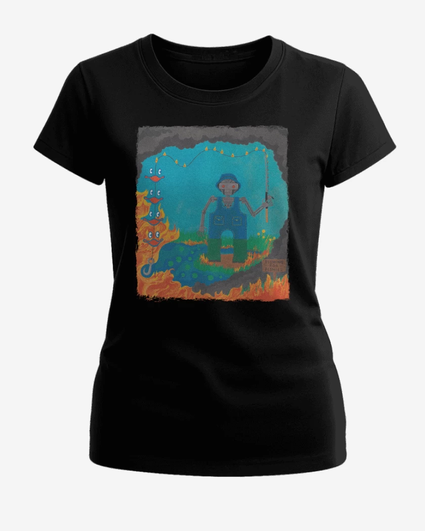 Polera de Mujer Negro de Fishing for Fishies
