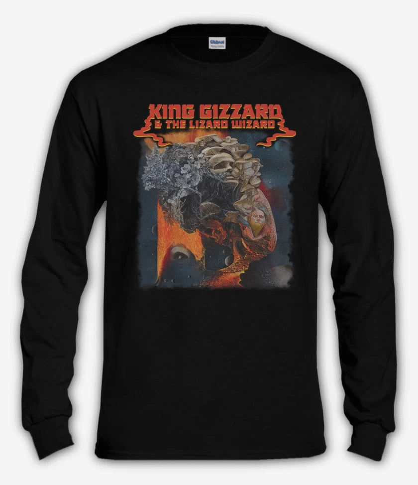 Polera manga larga Ice Death Planets Lungs Mushrooms and Lava