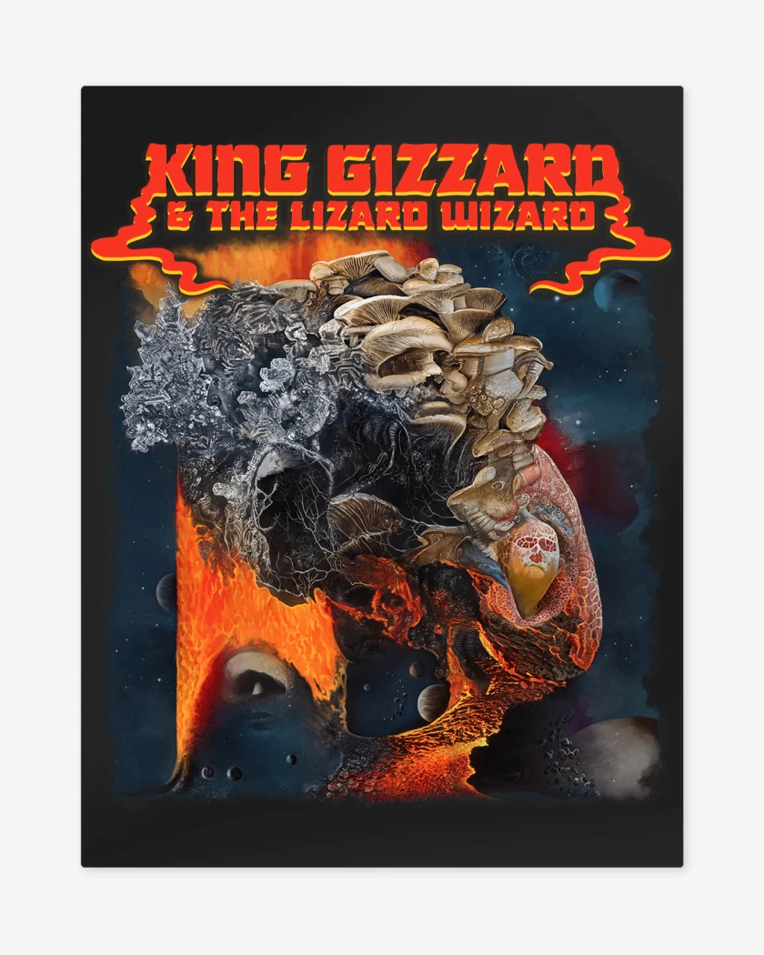 Print metalico Ice Death Planets Lungs Mushrooms and Lava