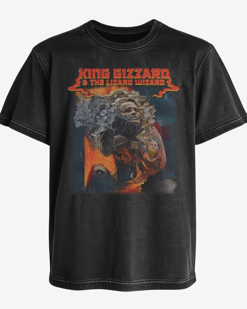 Polera desgastada Ice Death Planets Lungs Mushrooms and Lava
