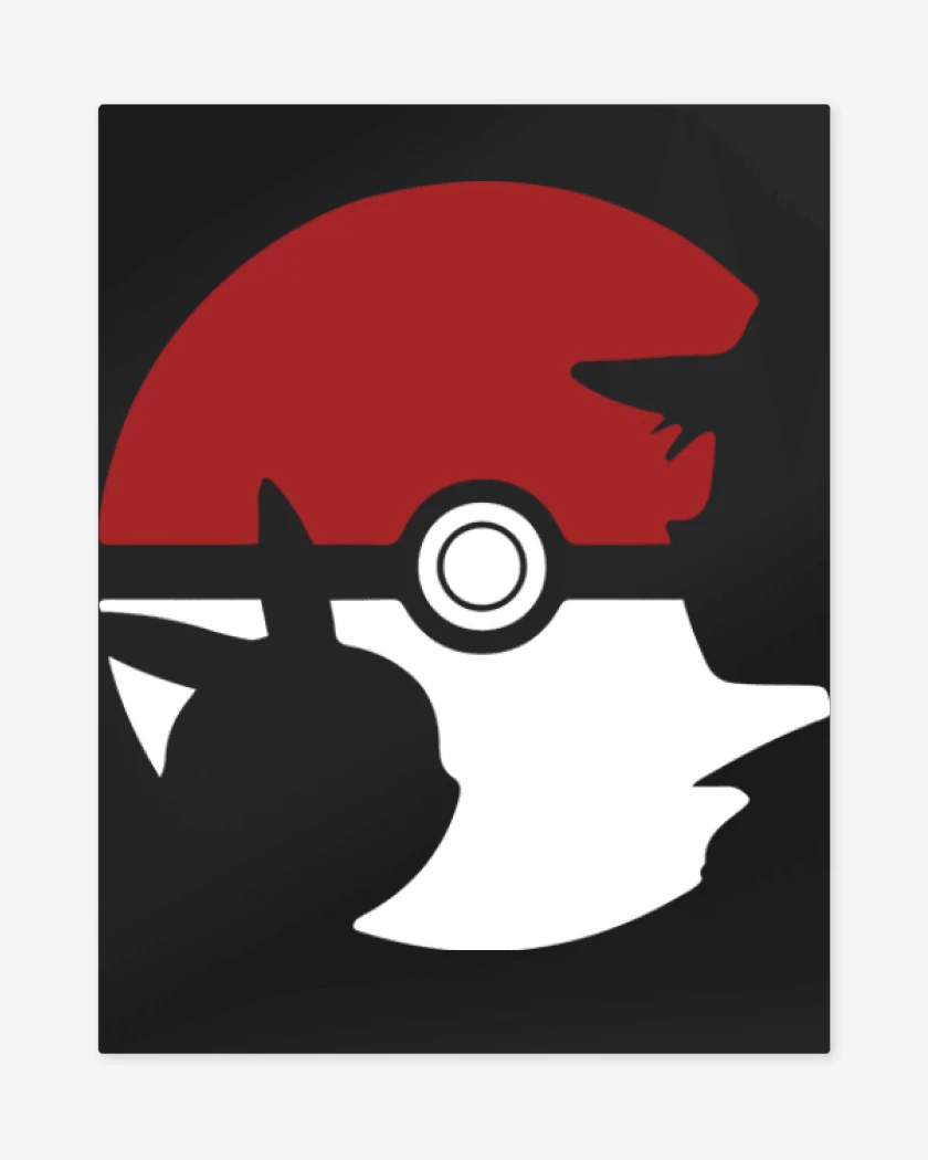 Print metalico Negro de Pokebola