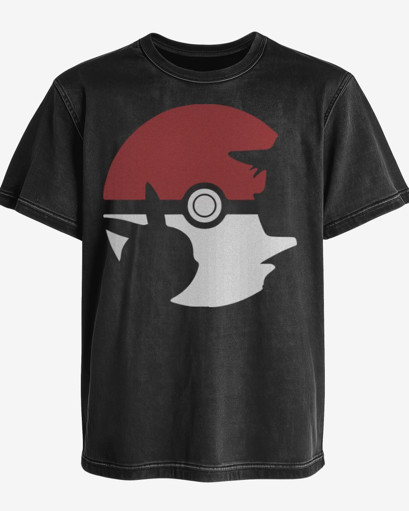 Polera desgastada Negro de Pokebola