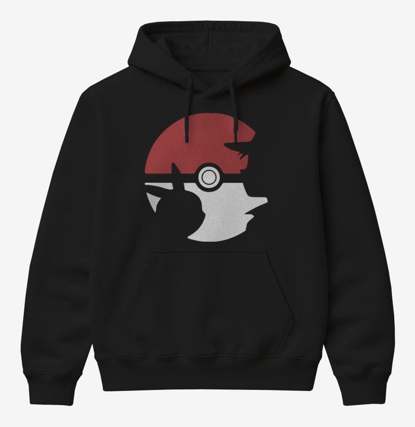 Poleron Canguro básico Negro de Pokebola