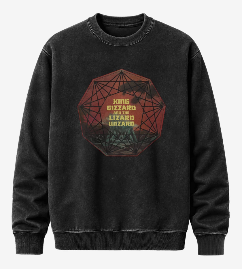 Poleron Polo Acid Wash Negro de Nonagon Infinity