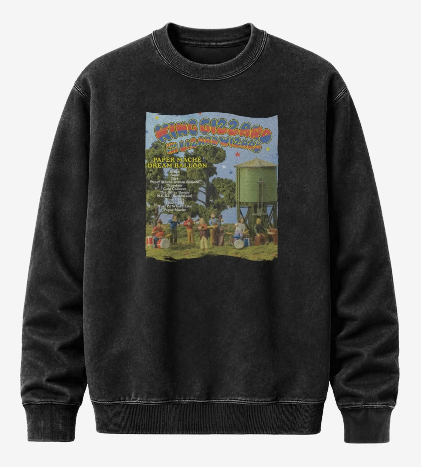 Poleron Polo Acid Wash Negro de Paper Mache Dream Balloon