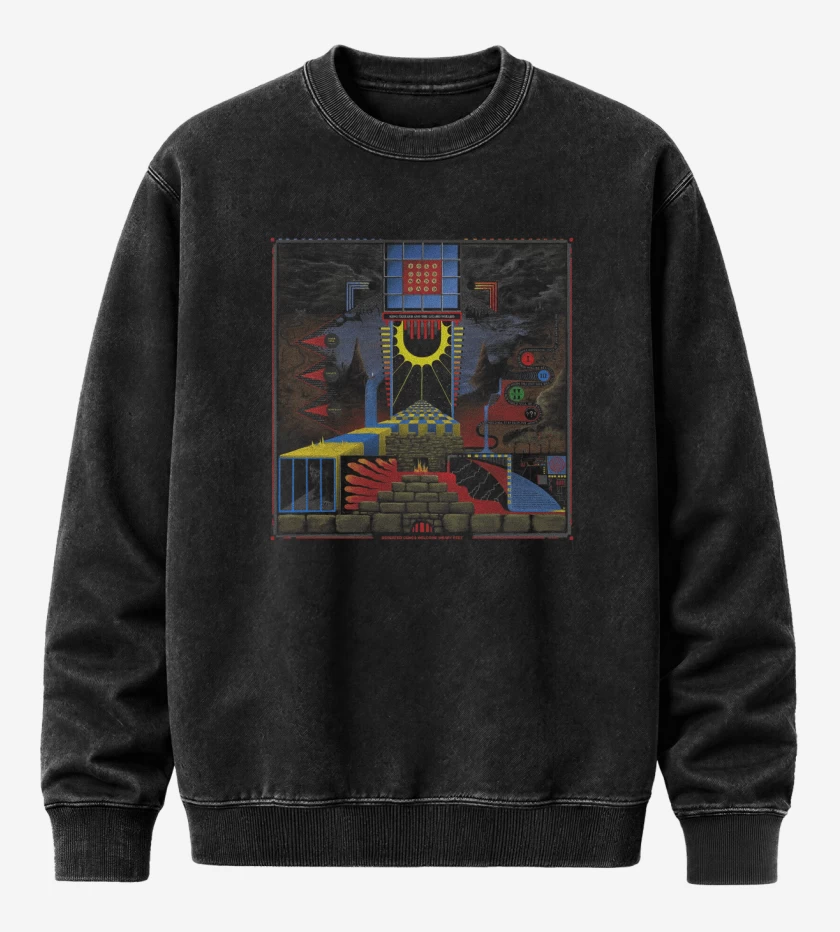 Poleron Polo Acid Wash Negro de Polygondwanaland