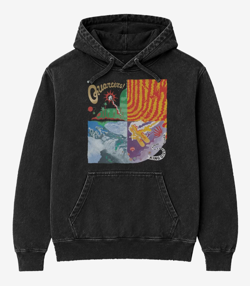 Poleron Canguro Acid Wash Negro de Quarters