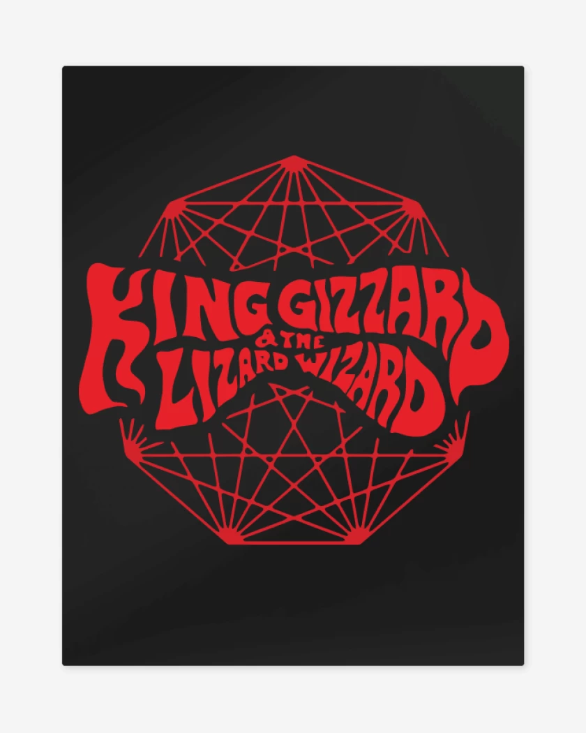 Print metalico Negro de King Gizzard and the Lizard Wizard Logo