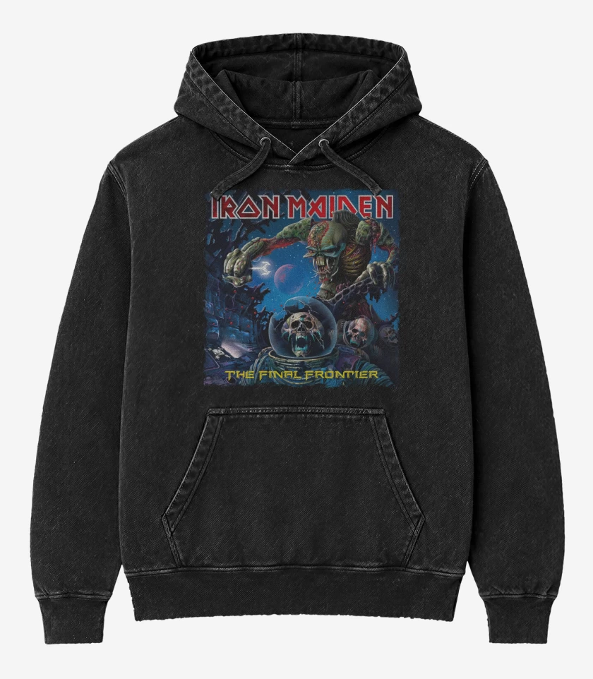 Poleron Canguro Acid Wash Negro de The Final Frontier