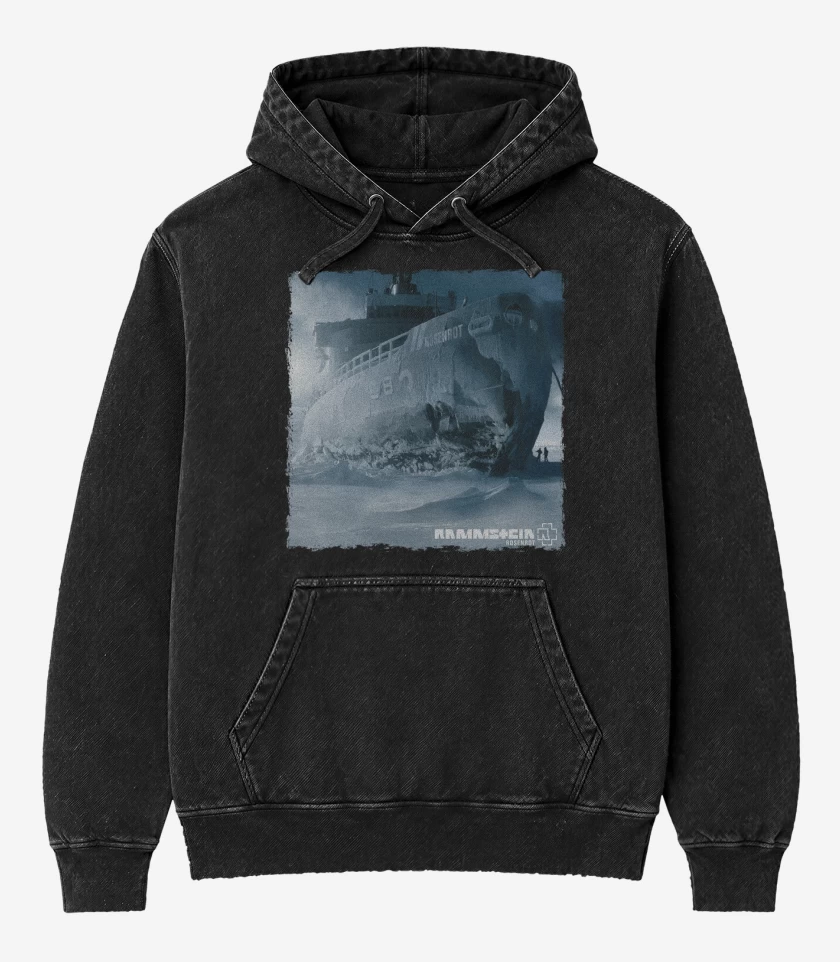 Poleron Canguro Acid Wash Negro de Rosenrot