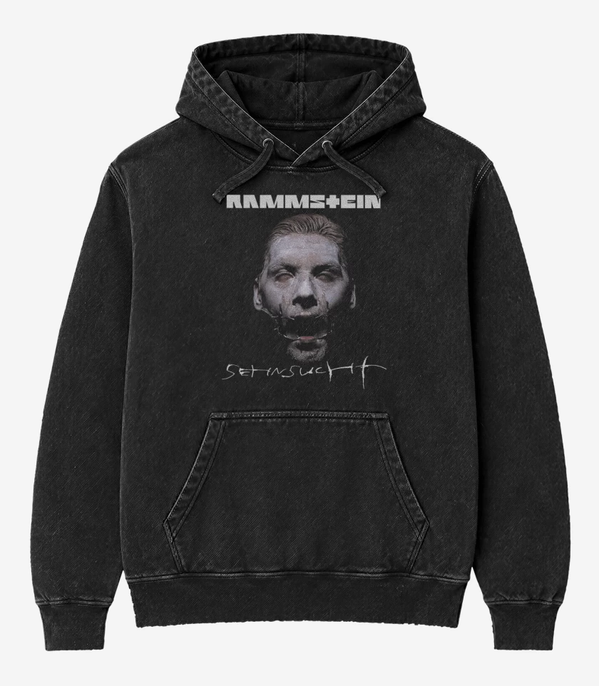 Poleron Canguro Acid Wash Negro de Sensucht