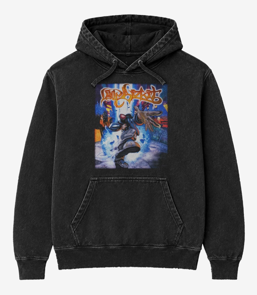 Poleron Canguro Acid Wash Negro de Significant Other