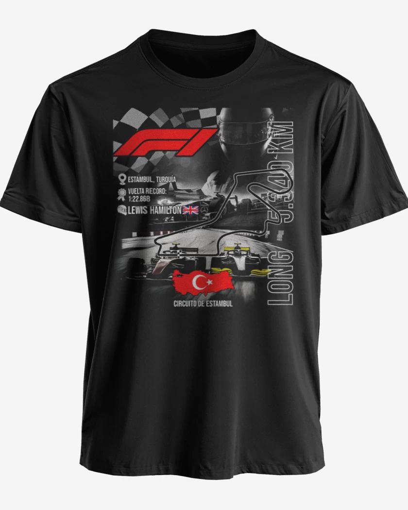 Polera premium Negro de F1 Circuito de Estambul
