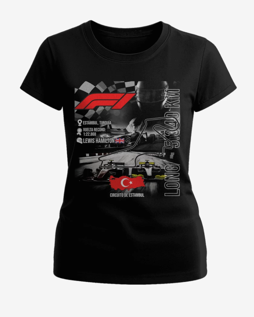 Polera de Mujer Negro de F1 Circuito de Estambul