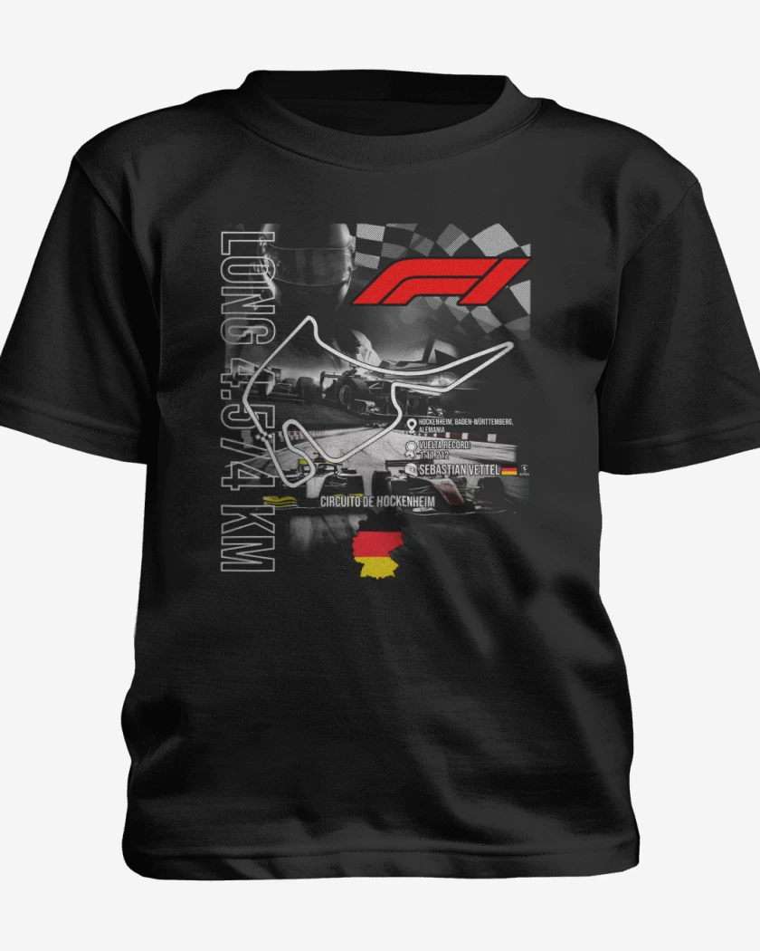 Polera de niño Negro de F1 Circuito de Hockenheim