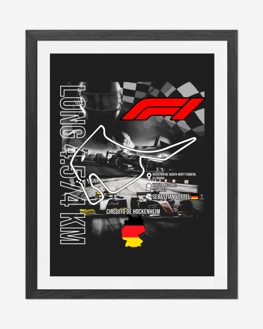 Cuadro decorativo F1 Circuito de Hockenheim