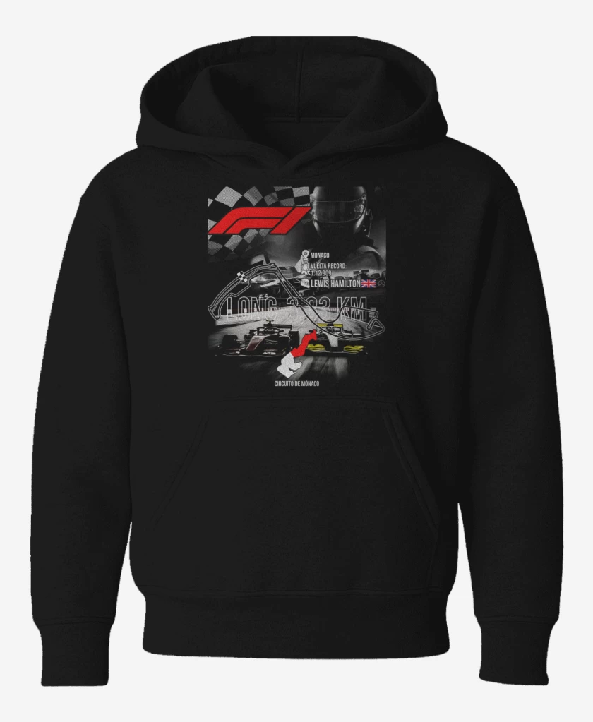Poleron de niño Negro de F1 Circuito de monaco