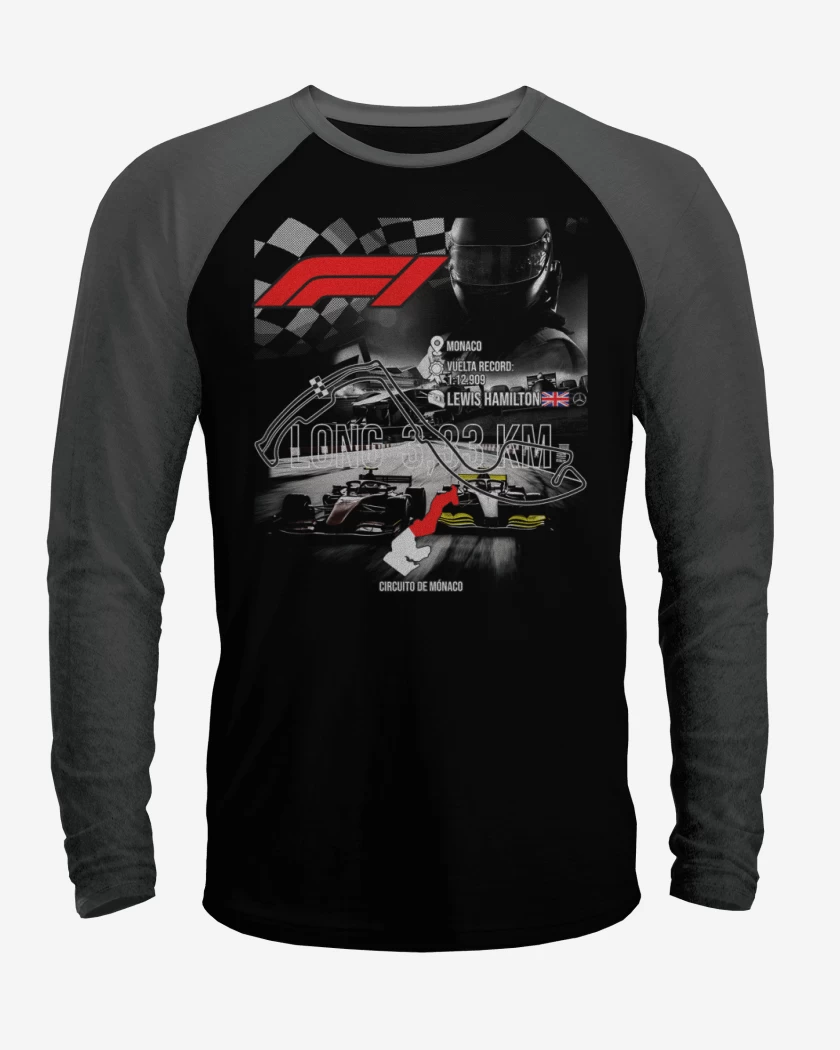 Polera Raglan F1 Circuito de monaco