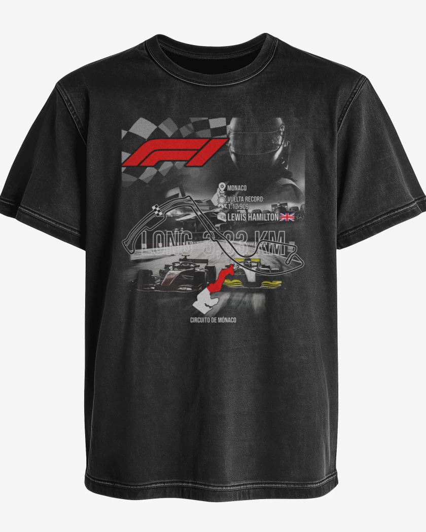 Polera desgastada F1 Circuito de monaco