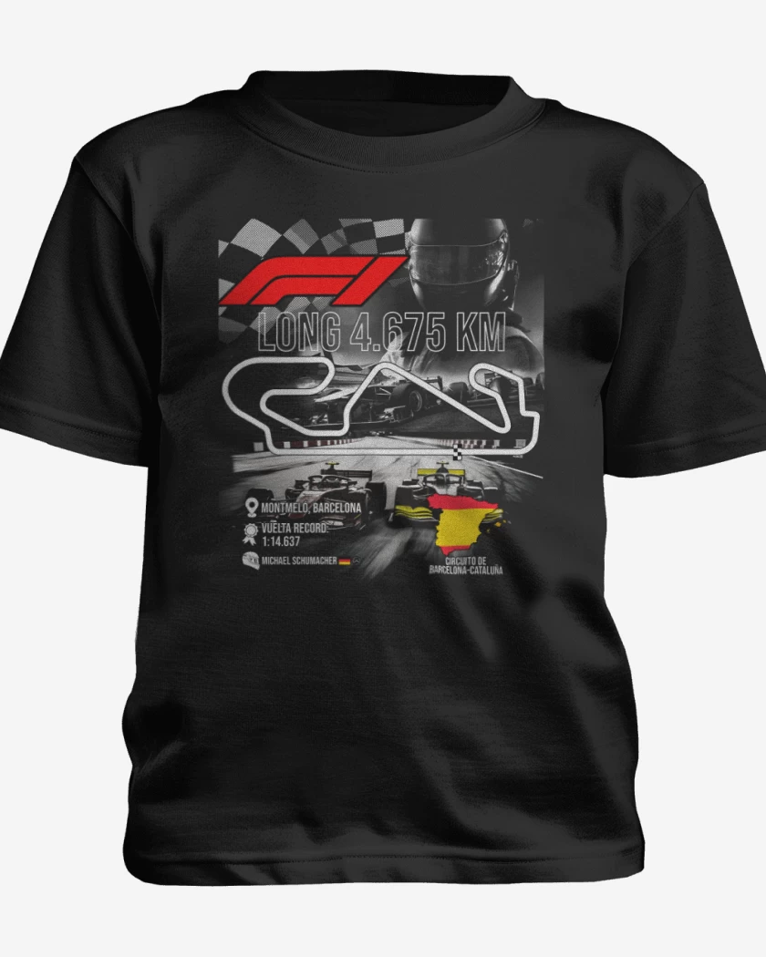 Polera de niño Negro de F1 Circuito de Montmeló
