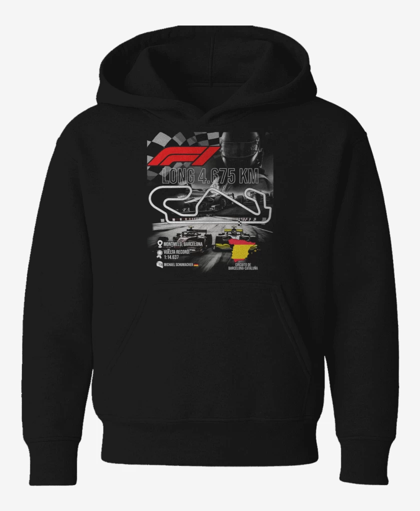 Poleron de niño Negro de F1 Circuito de Montmeló