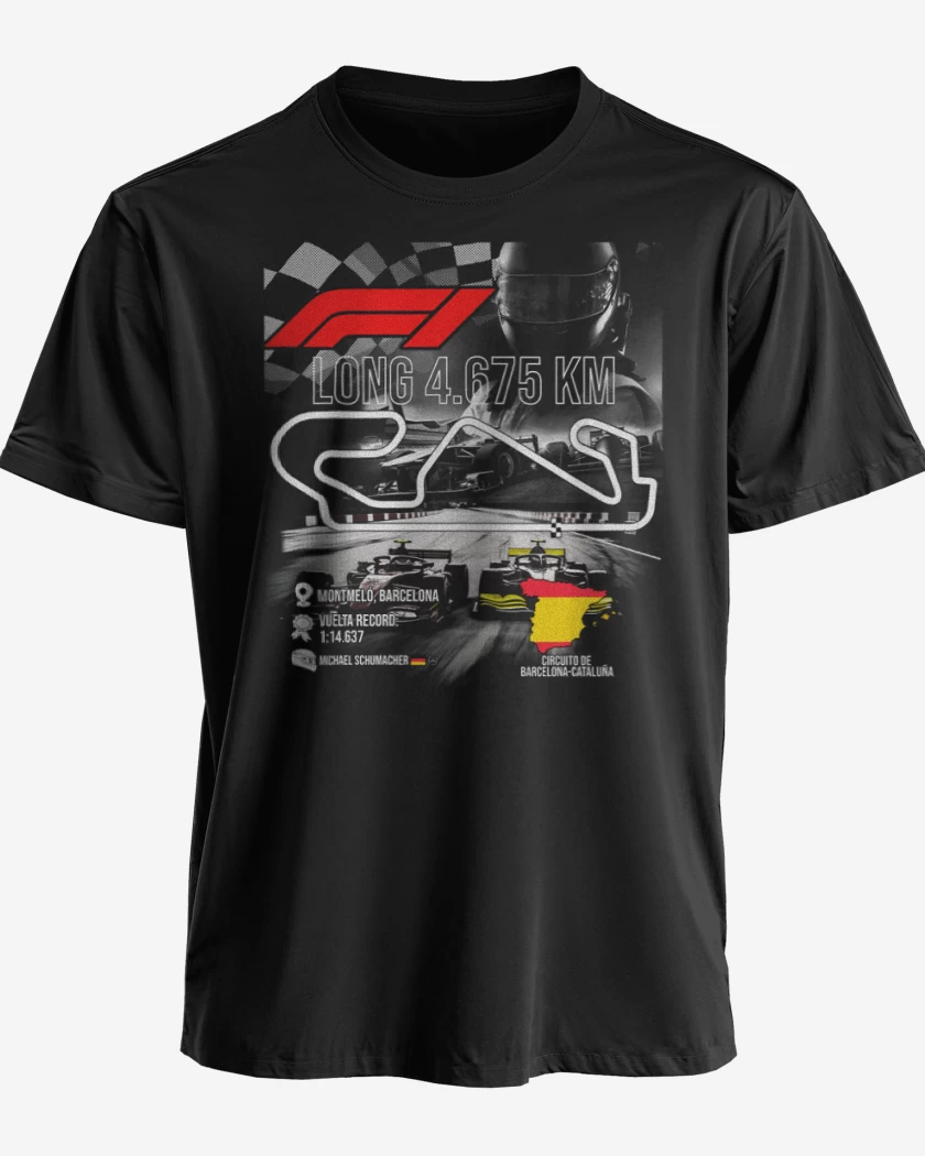 Polera premium Negro de F1 Circuito de Montmeló