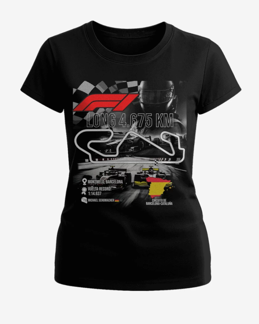 Polera de Mujer Negro de F1 Circuito de Montmeló