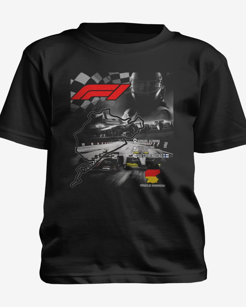 Polera de niño Negro de F1 Circuito de Nurburgring 