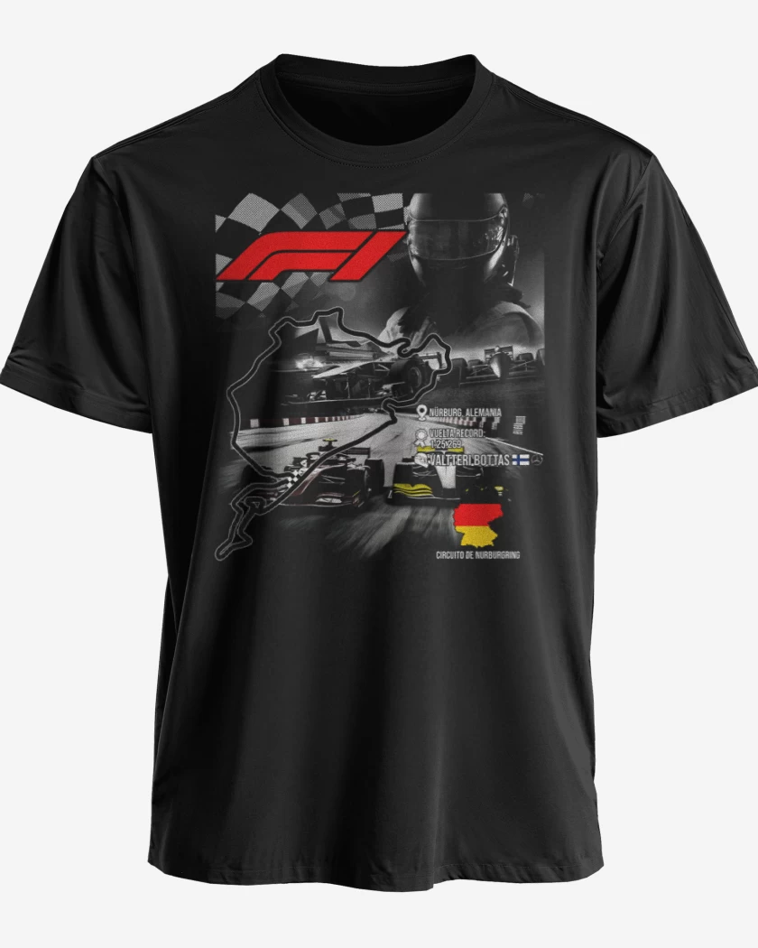 Polera premium Negro de F1 Circuito de Nurburgring 