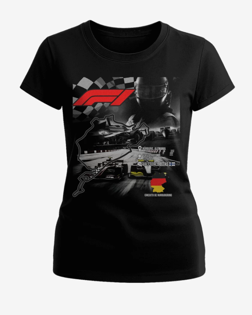 Polera de Mujer Negro de F1 Circuito de Nurburgring 