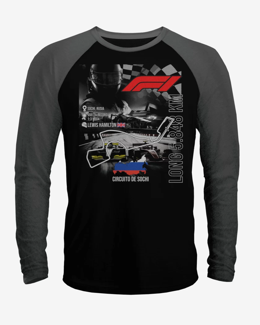 Polera Raglan F1 Circuito de Sochi