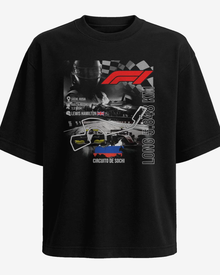 Polera Oversize F1 Circuito de Sochi