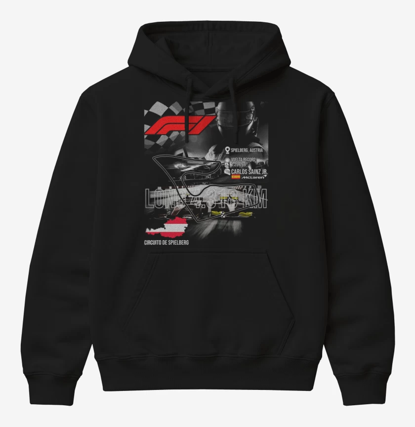 Poleron Canguro básico Negro de F1 Circuito de Spielberg