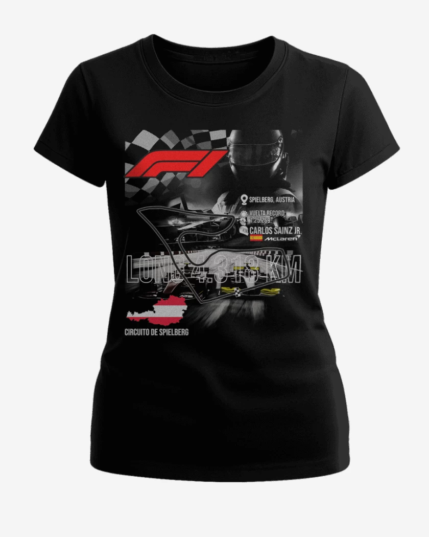 Polera de Mujer Negro de F1 Circuito de Spielberg