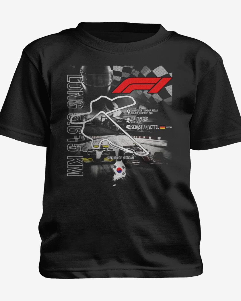 Polera de niño Negro de F1 Circuito Yeongam