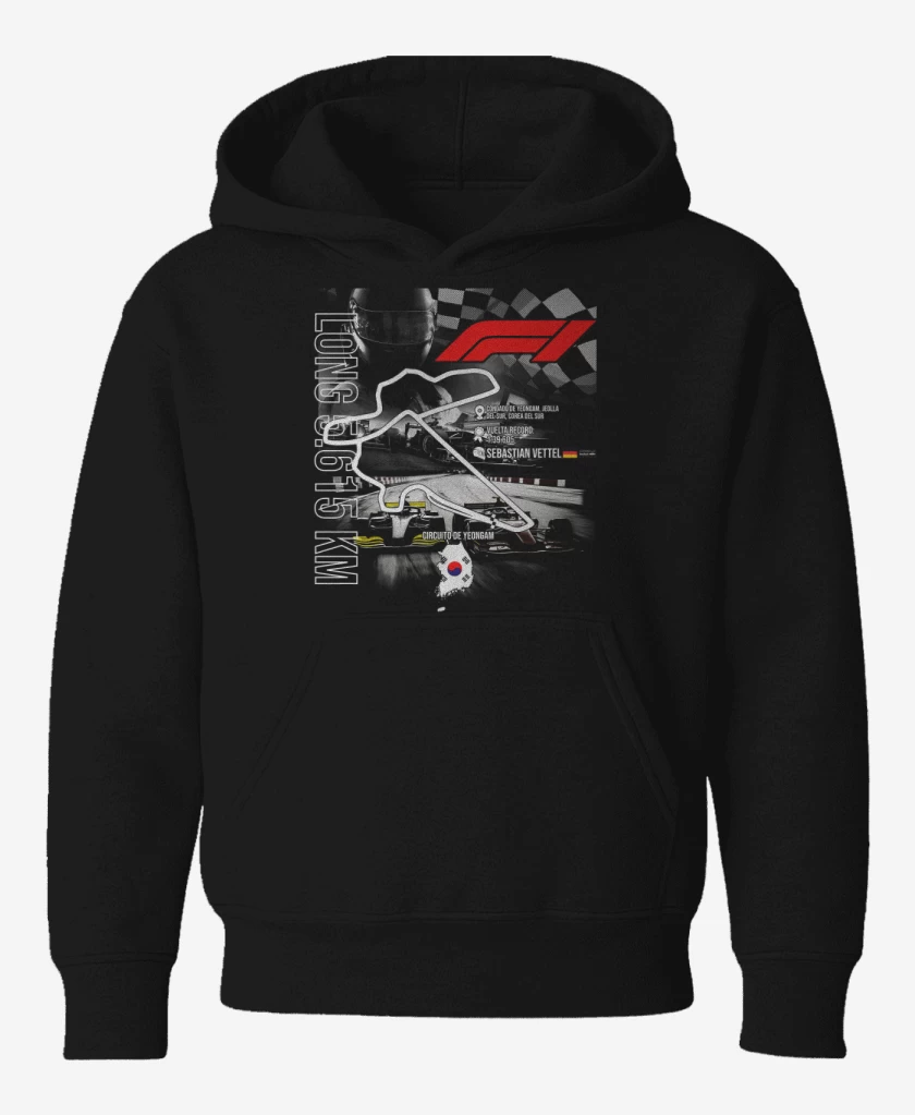 Poleron de niño Negro de F1 Circuito Yeongam