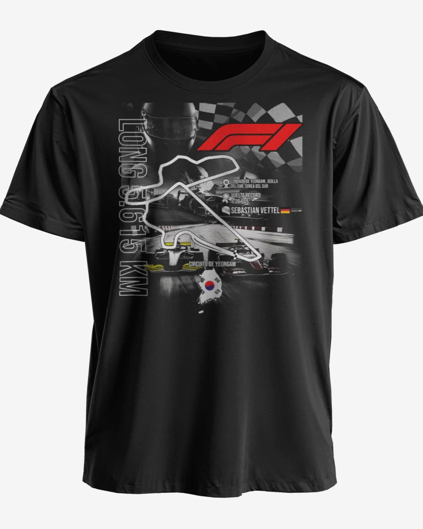 Polera premium Negro de F1 Circuito Yeongam