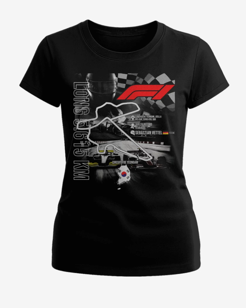Polera de Mujer Negro de F1 Circuito Yeongam