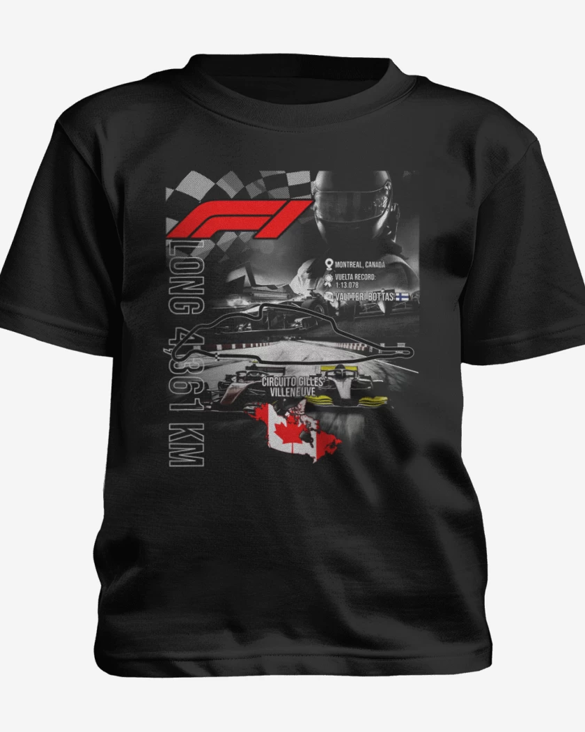 Polera de niño Negro de F1 Circuito de Gilles Villeneuve