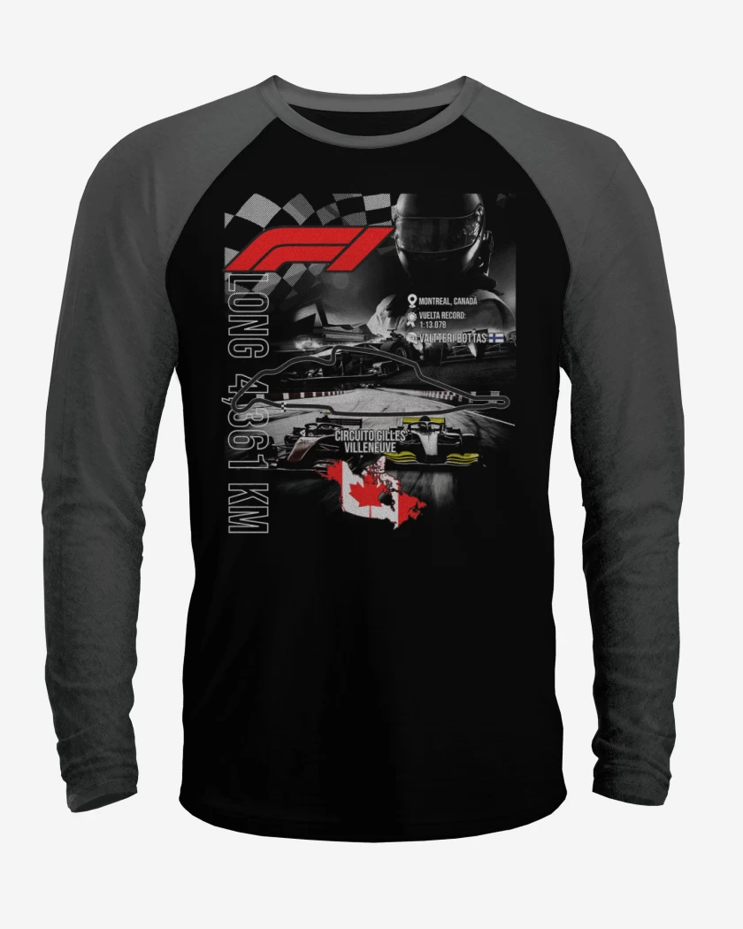 Polera Raglan F1 Circuito de Gilles Villeneuve